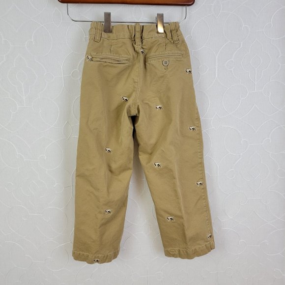 Crewcuts Kid's Dog Print‎ Chinio Pants Tan Size 5 - Picture 3 of 6